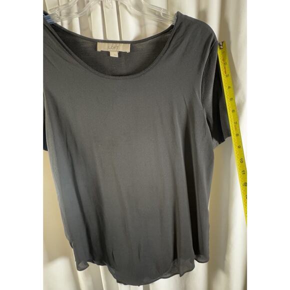 Ann Taylor LOFT Short Sleeves Media T Shirt Blue S Minimalist 72-36 - Picture 5 of 13